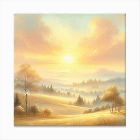 Sunset In The Countryside Canvas Print