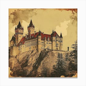 Dracula Vampire Haunted Macabre Gothic Vintage Castle Architecture Canvas Print