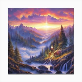 Sunrise In The Mountains Canvas Print