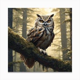 Owl In The Forest 122 Canvas Print