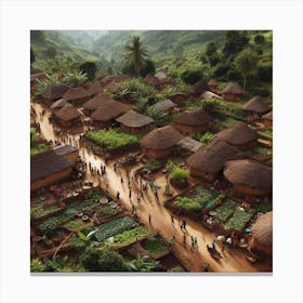 Village In The Mountains Canvas Print