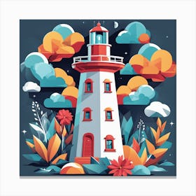 Low Poly Lighthouse (9) Canvas Print