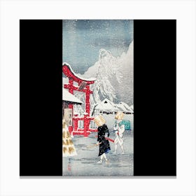 Snow Scene In Kyoto Canvas Print