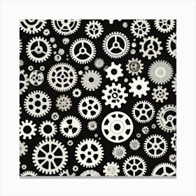 Gears On A Black Background 18 Canvas Print