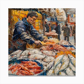 Van Gogh Style: The Fishmonger Series 1 Canvas Print