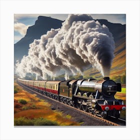 Steam Train In Scotland Canvas Print