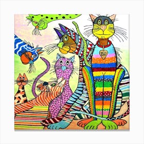 Psychadelic Cats Canvas Print