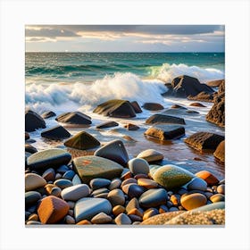 Rocks On The Beach Canvas Print