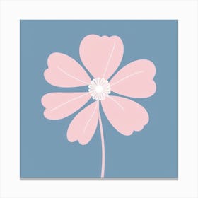 A White And Pink Flower In Minimalist Style Square Composition 147 Canvas Print