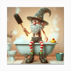 Wizard In The Bath 3 Canvas Print