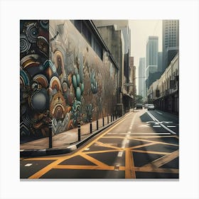 An Urban Street With Graffiti Style Painting With Textured Surfaces 7 Leinwandbild