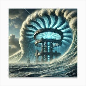 A High Tech, Sci Fi Scene Showcasing The Oceanic T Canvas Print