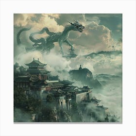 Dragon In The Clouds Canvas Print