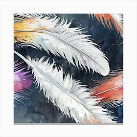 Watercolor Feathers Canvas Print