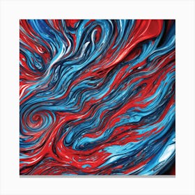 Red, Blue, And White Swirl Canvas Print