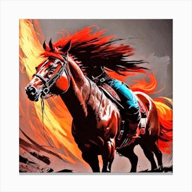 Cowgirl Riding A Horse 1 Canvas Print