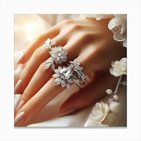 A Beautiful Design Diamond Wedding Set Canvas Print