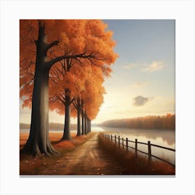 Autumn Trees Close to the beach Canvas Print