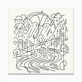 Rain and puddles Picasso style 1 Canvas Print