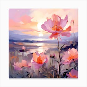 Sunset Flowers 3 Canvas Print