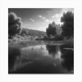 Black And White Painting 6 Canvas Print