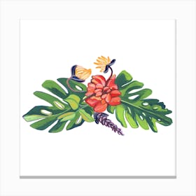 Tropical Bouquet Square Canvas Print