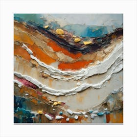 Palette Knife Painting Heavily Plaster In Textile (2) Canvas Print