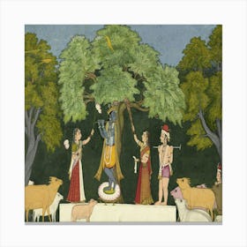 Krishna Entertains His Companions Canvas Print