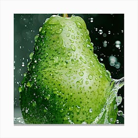 Pear Splashing Water 2 Canvas Print