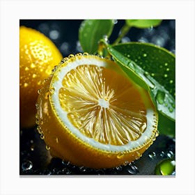 Lemon Miki Asai Macro Photography Close Up Hyper Detailed Trending On Artstation Sharp Focus S (1) Canvas Print