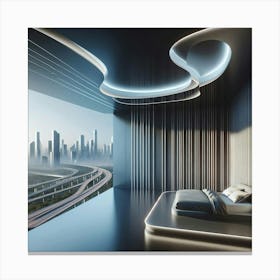 Futuristic Bedroom Canvas Print