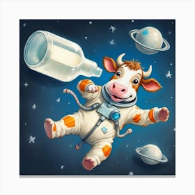 Cow In Space Canvas Print