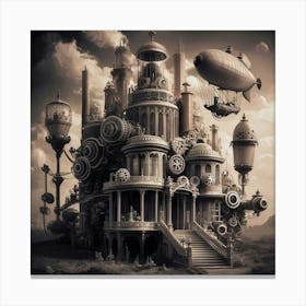 Steampunk Castle Canvas Print