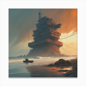 Tower On The Beach Canvas Print