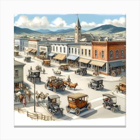 Early America & The Automobile ~Reimagined 1 Canvas Print