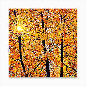 Autumn Trees By Person Canvas Print