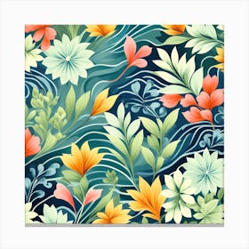 Floral Seamless Pattern, 1323 Canvas Print