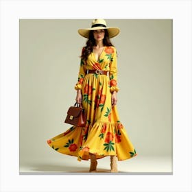 Yellow Floral Maxi Dress Toile