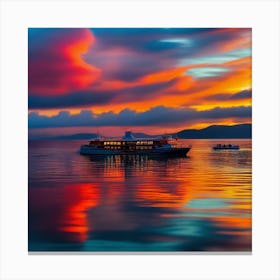 Sunset On A Boat 18 Canvas Print