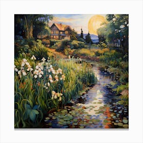 Irises Along the Riverside Canvas Print