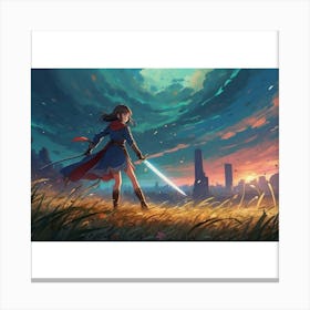 Shinobi Girl With Sword Canvas Print