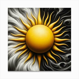 Black And White Sun Canvas Print