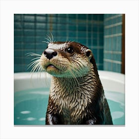 Default Otter Bathroom Animal Art 0 Canvas Print