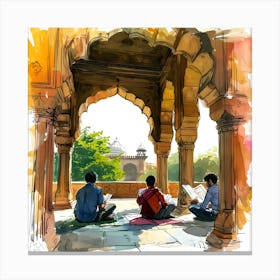 Watercolor Of Agra Canvas Print