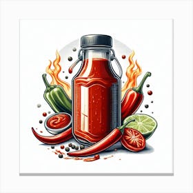 Hot Sauce Illustration 3 Canvas Print