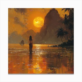 Sunset On The Beach 2 Canvas Print