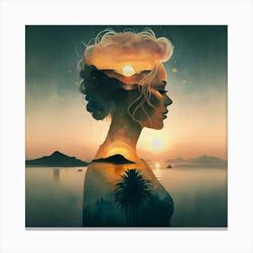 Sunset Portrait Of A Woman Canvas Print