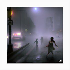 Zombies In The City Canvas Print