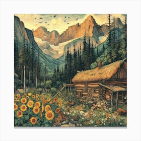 Cabin In The Mountains 6 Canvas Print