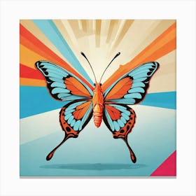 Butterfly With Sunburst 1 Canvas Print